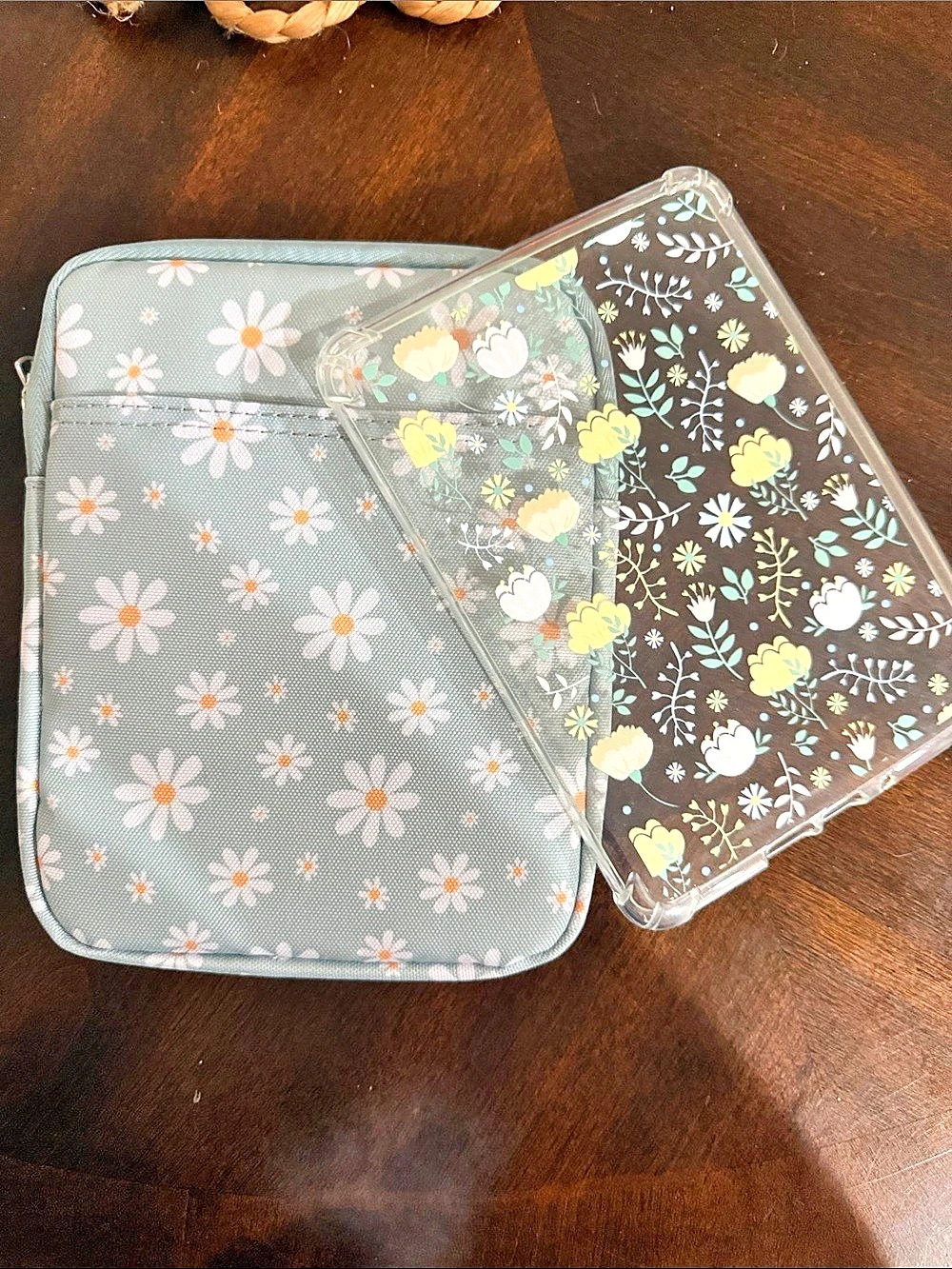 CoBak Floral/Clear Case for 7" E-Readers and Universal Padded Sleeve for eReader